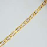 Cadena Escalera Plana 4.4gr / 60.7cm / 2.94mm Dos Oros Amarillo Blanco +3 18K $