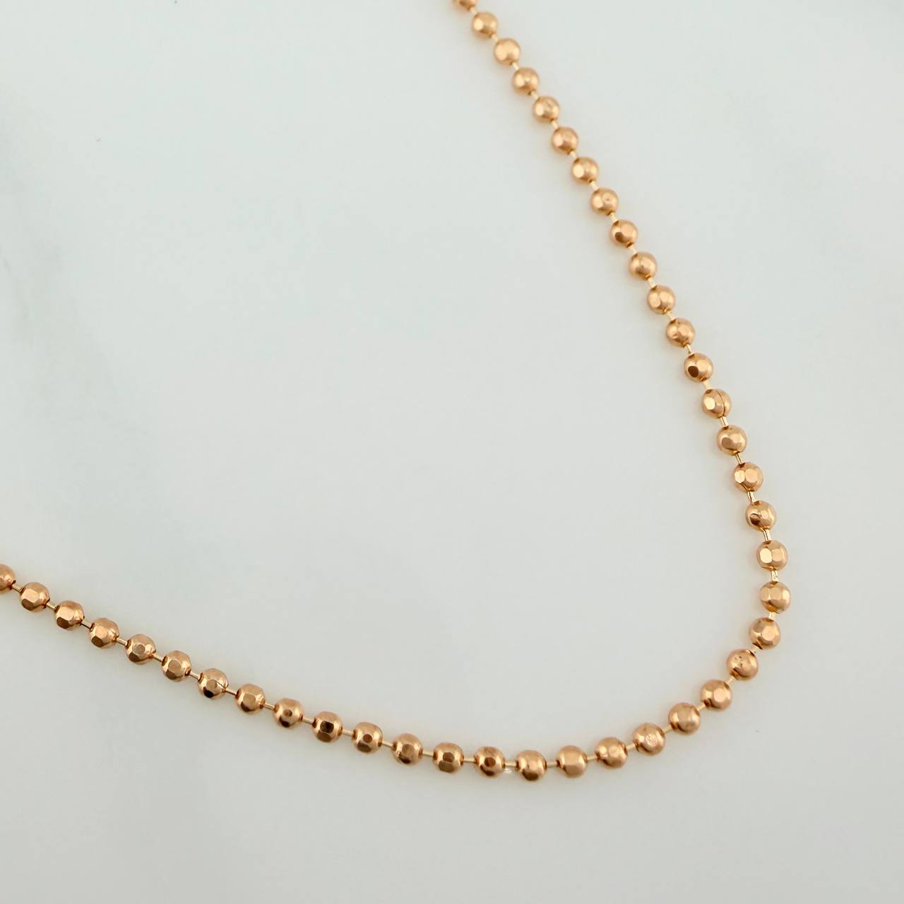 Cadena Militar 5.05gr / 61.5cm / 1.44mm Oro Rosa +3 18K $