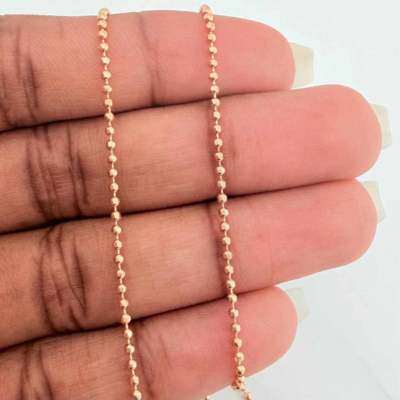 Cadena Militar 5.05gr / 61.5cm / 1.44mm Oro Rosa +3 18K $