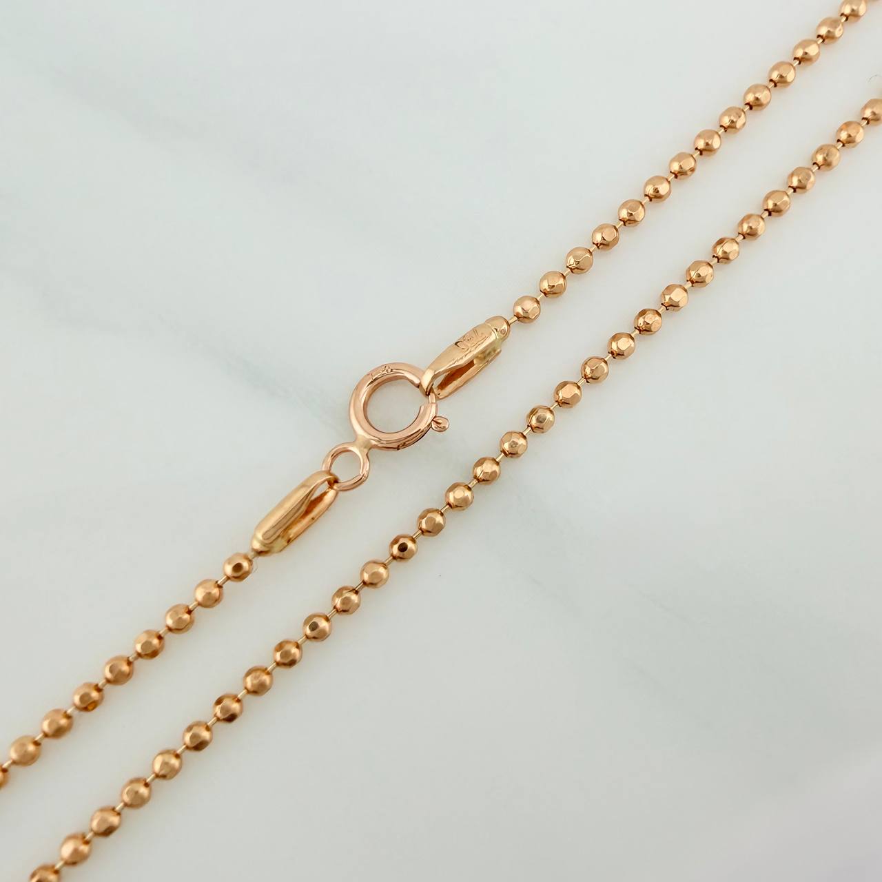 Cadena Militar 5.05gr / 61.5cm / 1.44mm Oro Rosa +3 18K $