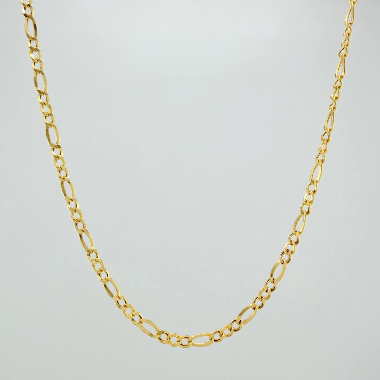 Cadena Figaro 3gr / 60.1cm / 2.4mm Oro Amarillo +1 18K $
