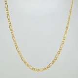 Cadena Figaro 3gr / 60.1cm / 2.4mm Oro Amarillo +1 18K $