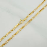 Cadena Figaro 3gr / 60.1cm / 2.4mm Oro Amarillo +1 18K $
