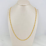 Cadena Figaro 3.05gr / 60.2cm / 2.38mm Oro Amarillo +1 18K $