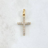 Dije Cruz Doble Faz 1.75gr / 2.5cm / Circones Blancos Lila Oro Amarillo 18K