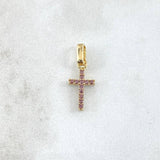 Dije Cruz Doble Faz 1gr / 1.8cm / Circones Lila Oro Amarillo 18K