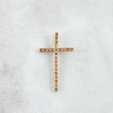 Dije Cruz Punteada 0.75gr / 2.4cm / Circones Lila Oro Amarillo 18K