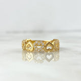 Anillo Corazones 2.2gr / T5 3/4 / Circones blancos Oro Amarillo