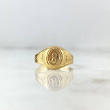 Anillo Sello Virgen de Guadalupe 1.9gr / T7 1/2 / Estrellas Oro Amarillo