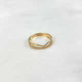 Anillo Zig Zag 1.45gr T7 Circones Blancos Oro Amarillo