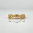 Anillo Zig Zag 1.45gr T7 Circones Blancos Oro Amarillo