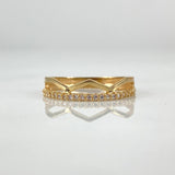 Anillo Zig Zag 1.45gr T7 Circones Blancos Oro Amarillo