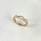 Anillo Zig Zag 1.45gr T7 Circones Blancos Oro Amarillo