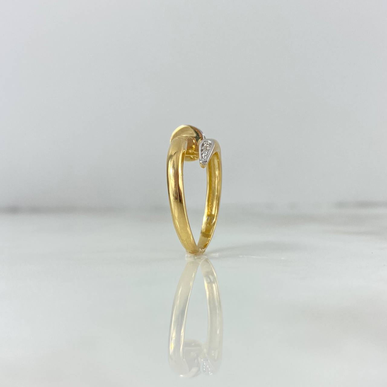 Anillo Clavo 3.45gr / T7 / Circones Blancos Dos Oros Amarillo Blanco ©