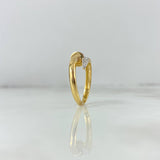 Anillo Clavo 3.15gr / T6 / Circones Blancos Dos Oros Amarillo Blanco ©