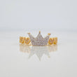 Anillo Corona Corazones 2.7 g / T7 Dos Oros Amarillo Blanco 18K