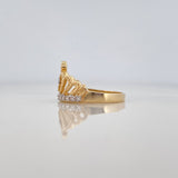 Anillo Corona 15S 3.45 g / T7 1/2 Dos Oros Amarillo Blanco 18K