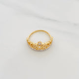 Anillo Corona 15S 3.15 g / T7 1/4 Dos Oros Amarillo Blanco 18K