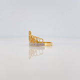 Anillo Corona 15S 3.15 g / T7 1/4 Dos Oros Amarillo Blanco 18K
