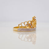 Anillo Corona 15S 3.15 g / T7 1/4 Dos Oros Amarillo Blanco 18K