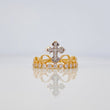 Anillo Corona Cruz 2.3 g / T6 1/2 Dos Oros Amarillo Blanco 18K