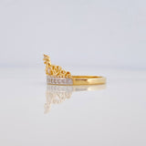 Anillo Corona Corazones 2.7 g / T7 Dos Oros Amarillo Blanco 18K