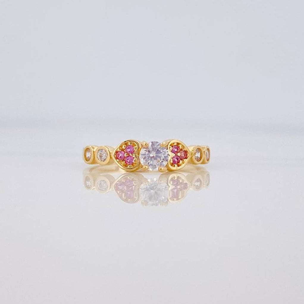 Anillo Solitario Corazones 2.25 g / T6 Oro Amarillo 18K