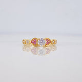 Anillo Solitario Corazones 2.25 g / T6 Oro Amarillo 18K