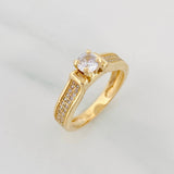Anillo Solitario Linea Incrustada 4.3 g / T6 1/2 Oro Amarillo 18K
