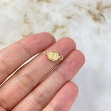 Herraje Letra U Mate Texturizado 0.4gr / 1.5cm / 8mm Circulo Liso Oro Amarillo 18K ©