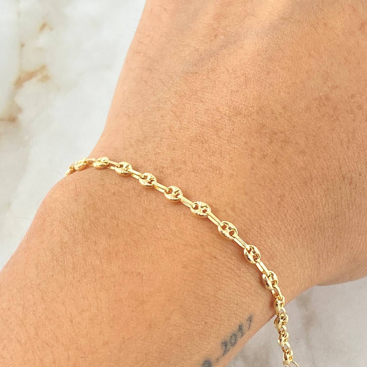 Pulso Gc Diamantado 2.3gr / 18.5cm / 3.4mm Oro Amarillo 18K ©