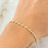 Pulso Gc Diamantado 2.3gr / 18.5cm / 3.4mm Oro Amarillo 18K ©