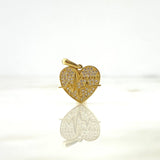 Dije Corazón For Ever 2.6gr / 2cm / Circones Blancos Oro Amarillo