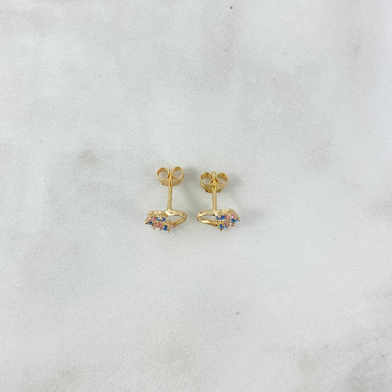 Topos Silueta Corazón 1.25gr / Circones Azules-Lilas Oro Amarillo