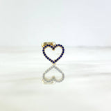 Dije Corazón Doble Faz 1.4gr / 2cm / Circones Blancos-Azules Oro Amarillo