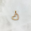 Dije Silueta Corazón 1.4gr / 2.5cm / Circones Blancos-Lilas Oro Amarillo
