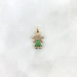 Dije Niña 1.6gr / 2.3cm / Circones Blancos-Verdes Oro Amarillo