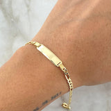 Pulso Figaro Placa Rectangular 3.7gr / 19cm / 3.3mm Oro Amarillo +0 18K ©