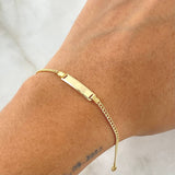 Pulso Bebé Cubano Placa Rectangular 1.55gr / 14cm / 1.8mm Oro Amarillo +1 18K ©