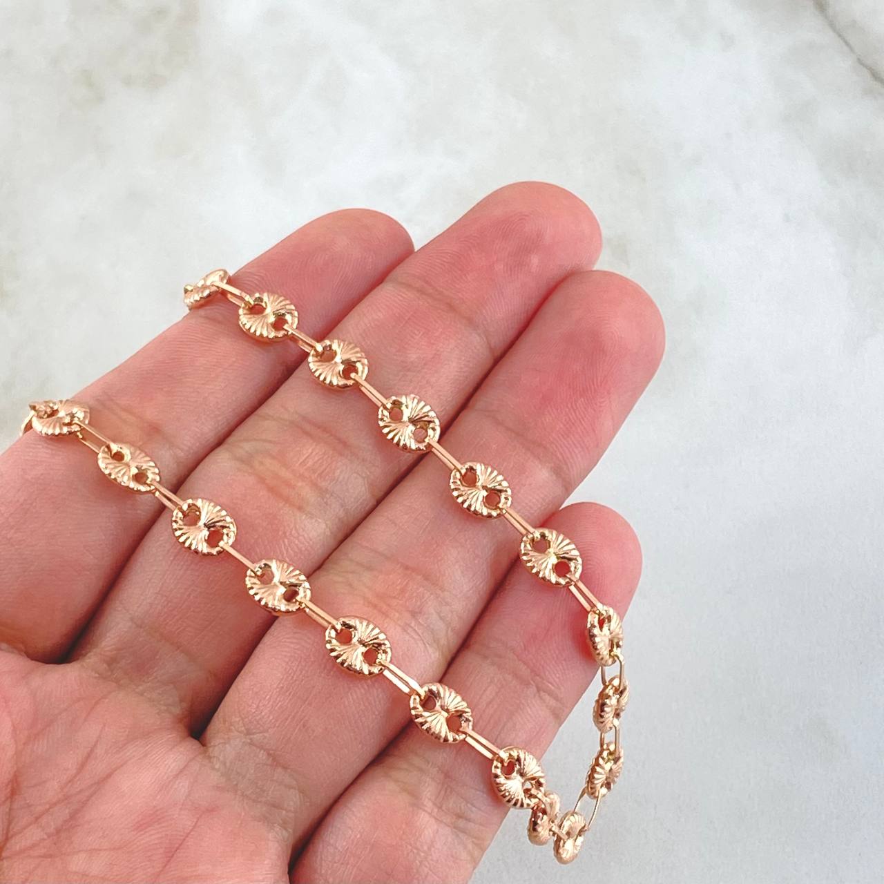 Cadena GC 10.65gr / 60cm / 5.5mm Diamantada Oro Rosa 18K ©