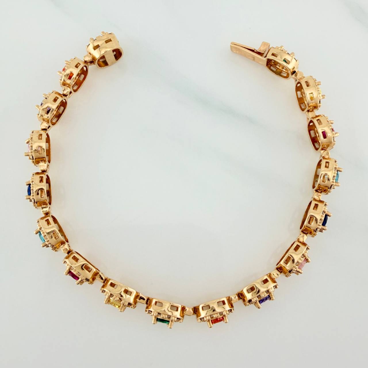 Pulso Halo Tennis 18.5gr / 15.7cm / 7.9mm Oro Amarillo 18K $