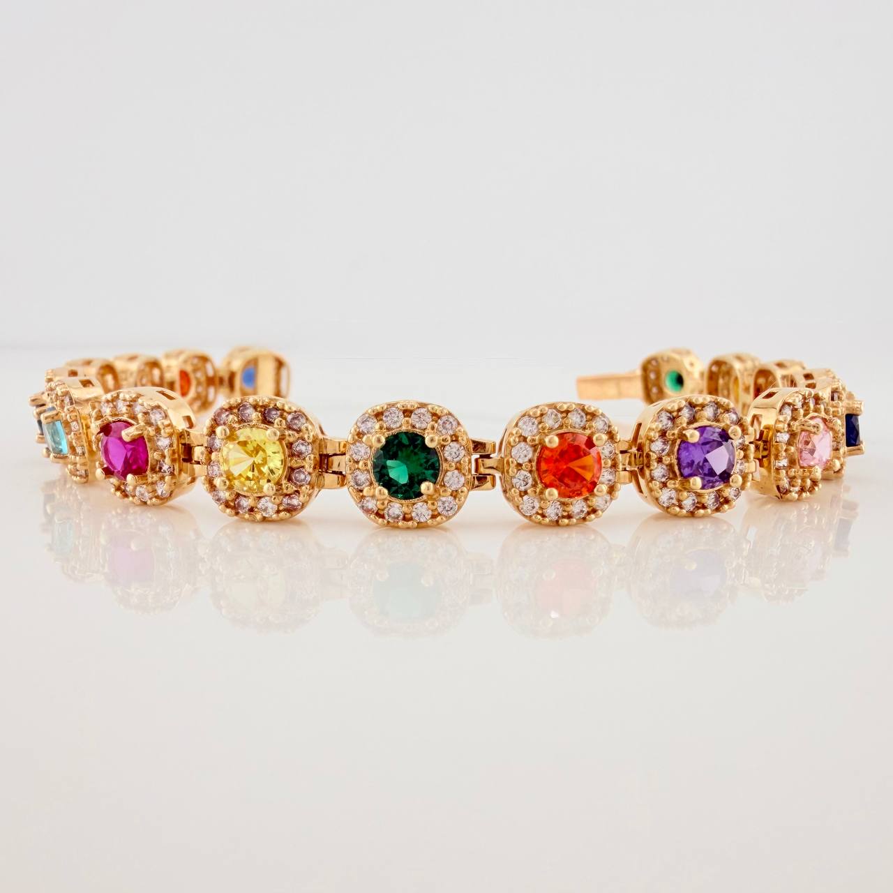 Pulso Halo Tennis 18.5gr / 15.7cm / 7.9mm Oro Amarillo 18K $