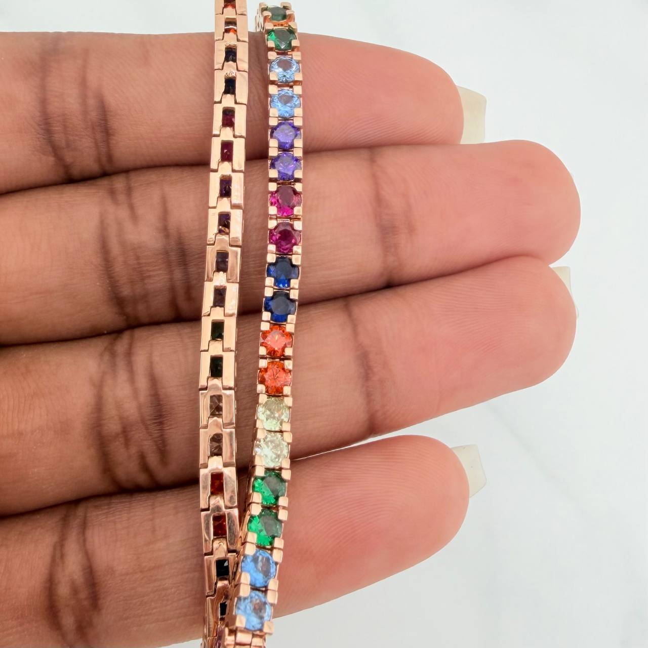 Pulso Tennis 13gr / 16.7cm / 3.5mm Oro Rosa 18K $