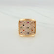 Anillo Placa Circulos 6.65gr / T7 1/4 / Oro Amarillo 18K