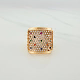 Anillo Placa Circulos 6.65gr / T7 1/4 / Oro Amarillo 18K