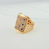 Anillo Placa Circulos 6.65gr / T7 1/4 / Oro Amarillo 18K