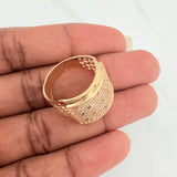 Anillo Placa Circulos 6.65gr / T7 1/4 / Oro Amarillo 18K