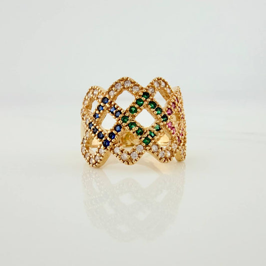 Anillo Lineas Cruzadas 5.2gr / T6 1/2 / Oro Amarillo 18K