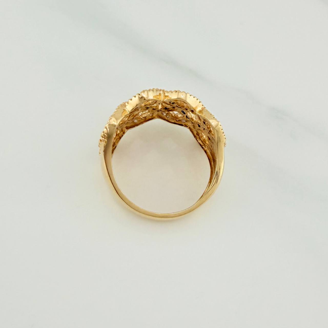 Anillo Lineas Cruzadas 5.2gr / T6 1/2 / Oro Amarillo 18K