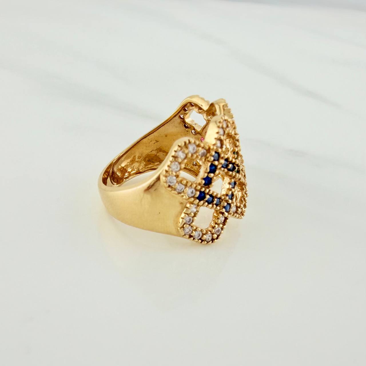 Anillo Lineas Cruzadas 5.2gr / T6 1/2 / Oro Amarillo 18K
